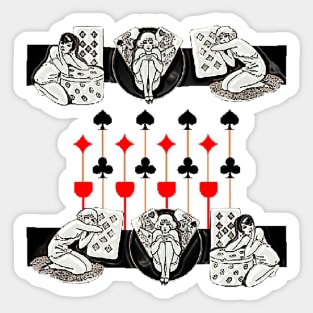 Luck Unlucky cards in the roulette girls game Sticker